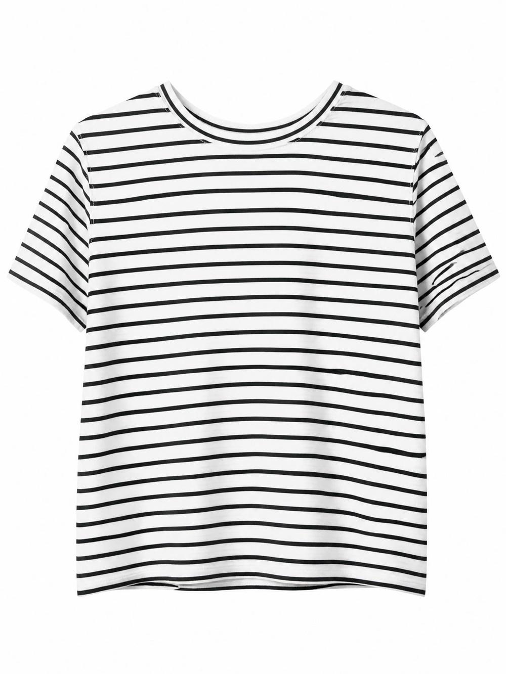 Lou & Grey White and Black Striped Short Sleeve Tee